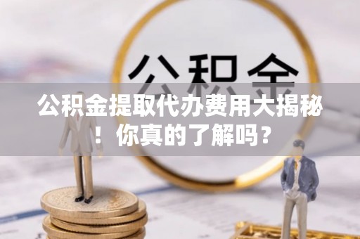 雨花公积金提取代办费用大揭秘！你真的了解吗？