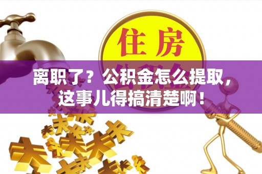 雨花离职了？公积金怎么提取，这事儿得搞清楚啊！